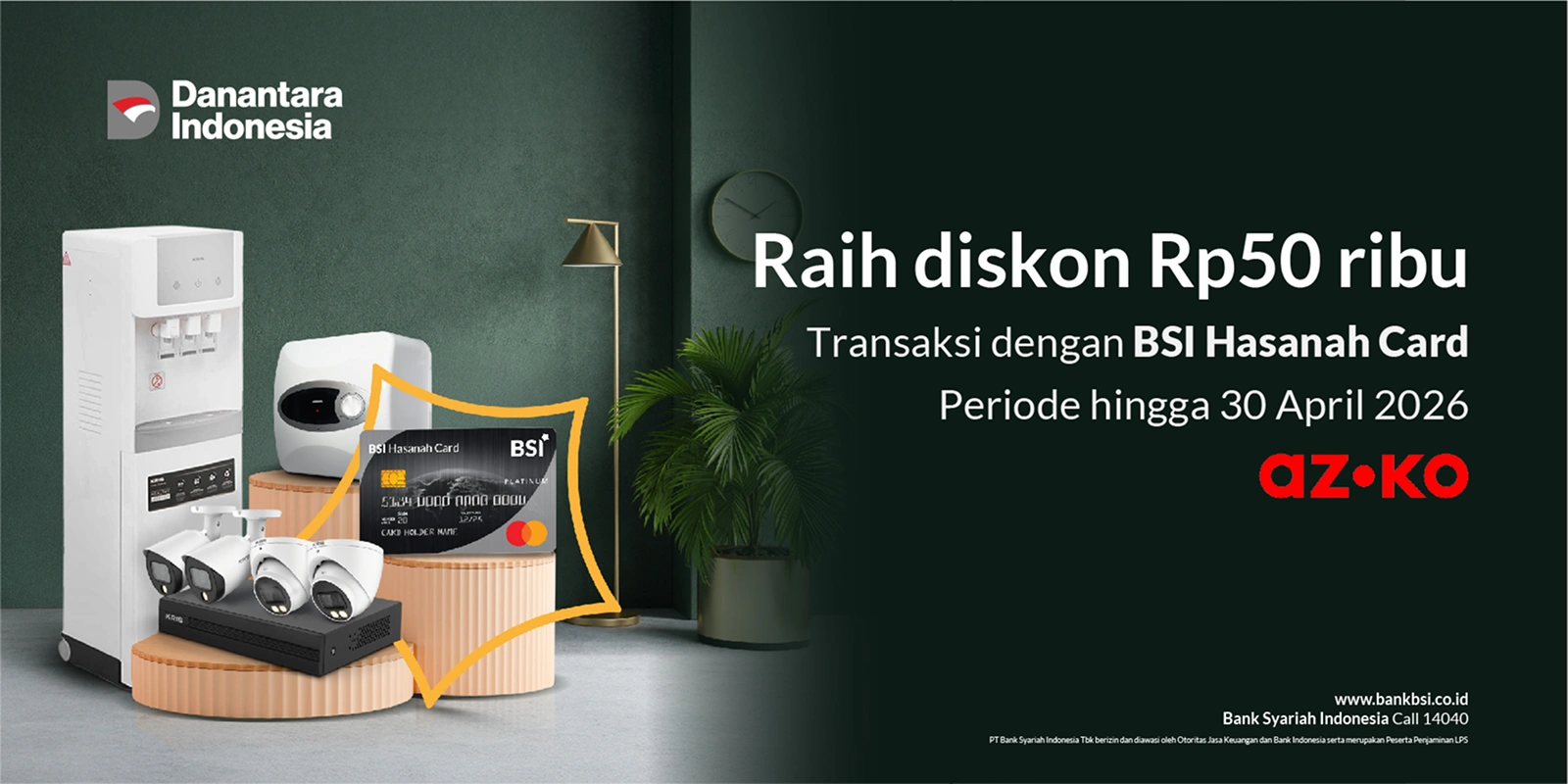 Raih diskon Rp50 ribu dengan transaksi menggunakan BSI Hasanah Card